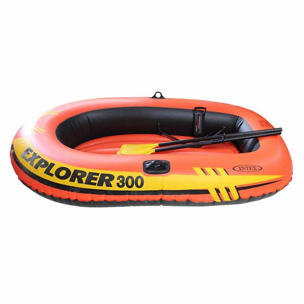 Intex Explorer Inflatable 300 Boat Set with Air Pump - Orange