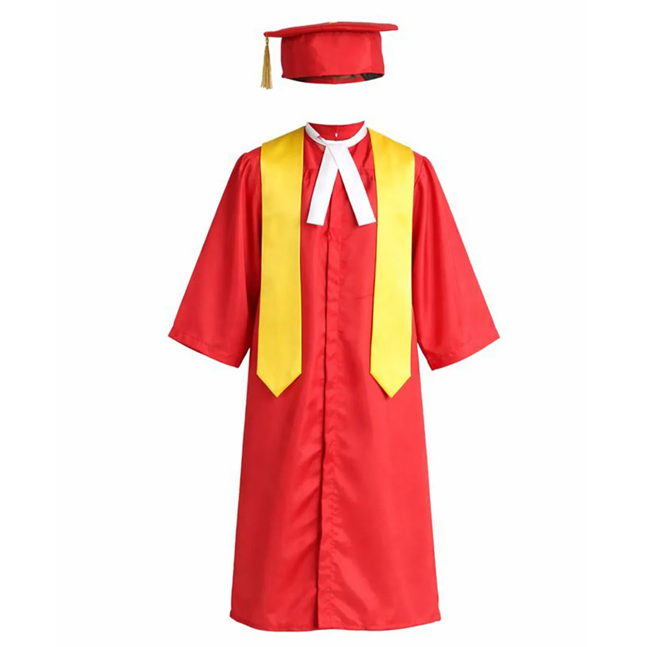 Buy Itsmycostume Full Sleeves Graduation Gown Costume With Cap & Sash - Red  & Yellow for Both (7-8Years) Online in India, Shop at FirstCry.com -  22175879
