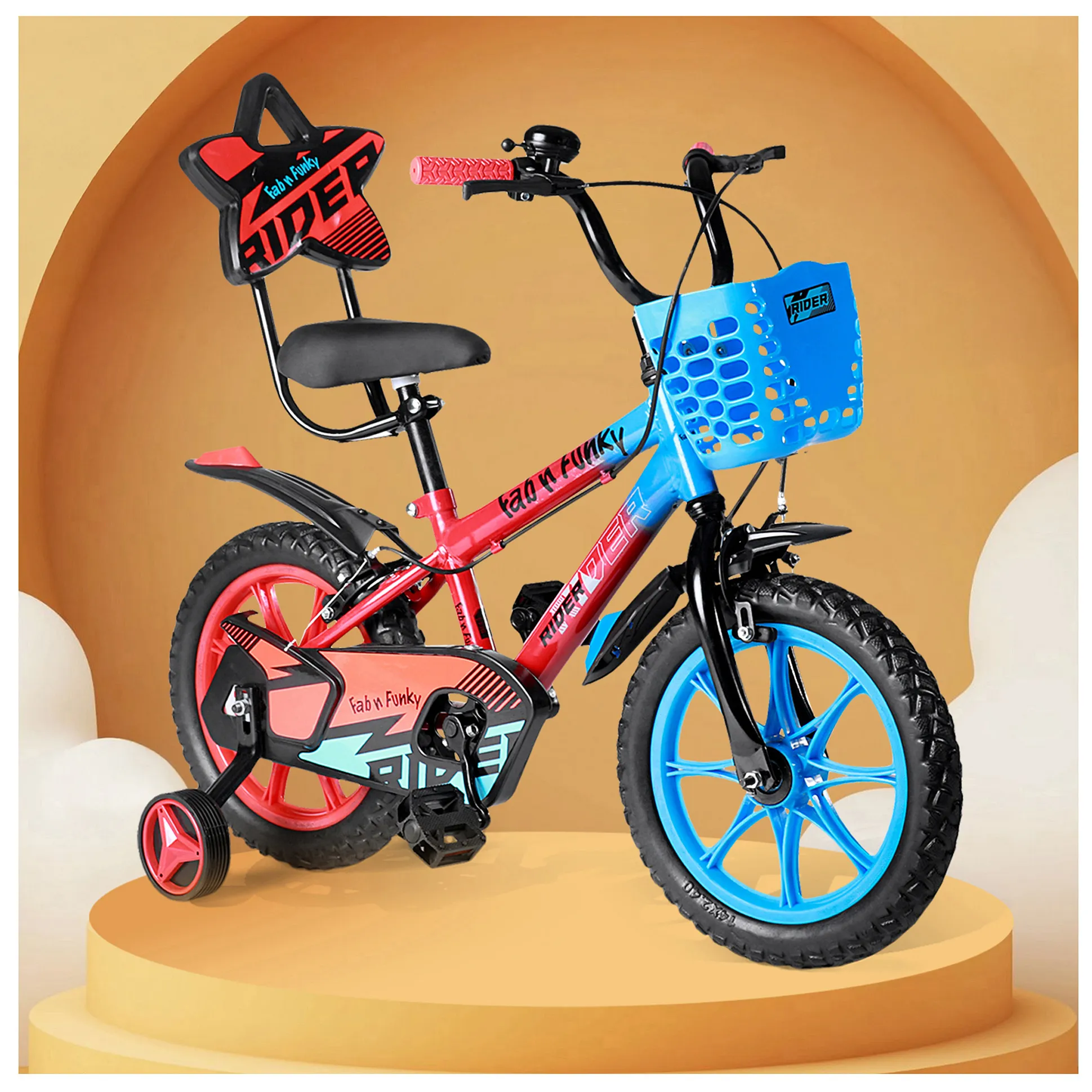 Jazz Rider Kids Bicycle with Storage Basket Bell & Training Wheels