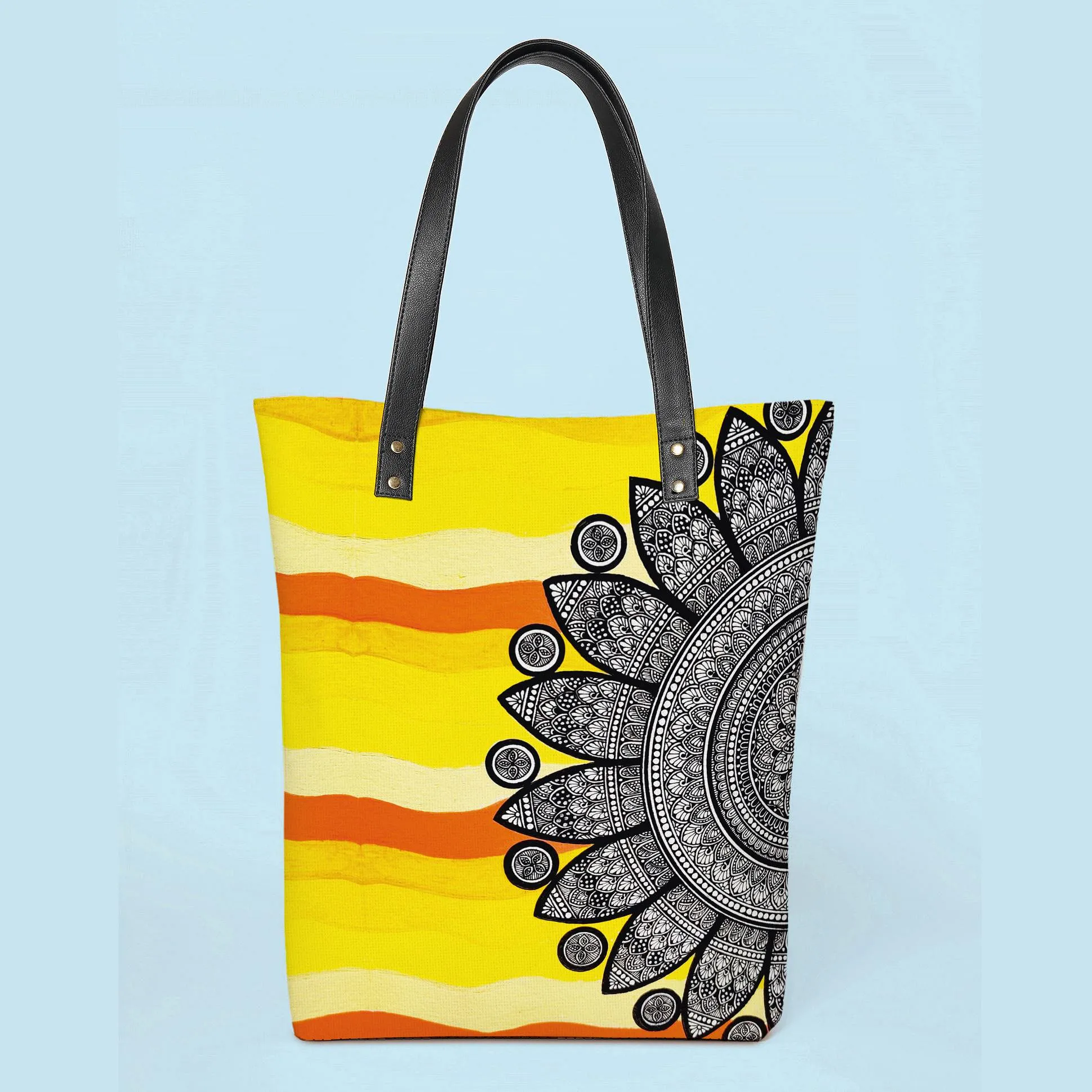 leather tote bag yellow designer handbag