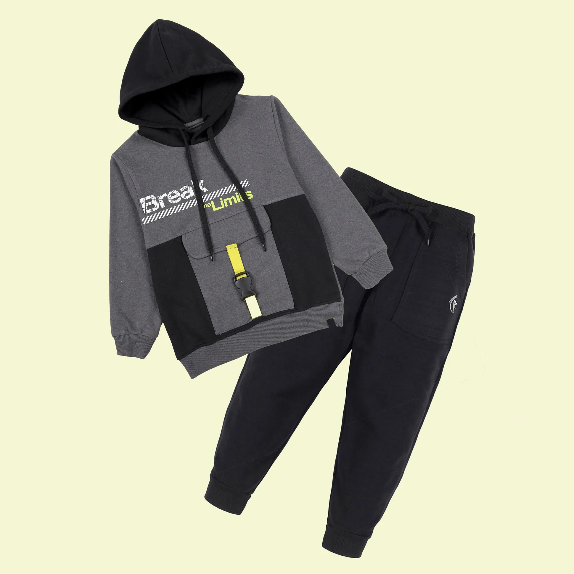 Buy Kiddopanti Fleece Knit Full Sleeves Break Limits Text Printed