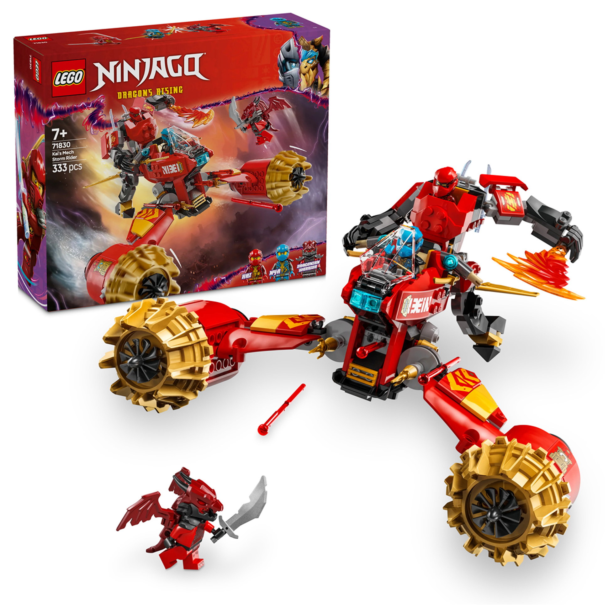 LEGO NINJAGO Kai's Mech Storm Rider Combo Ninja Toy 333 Pieces