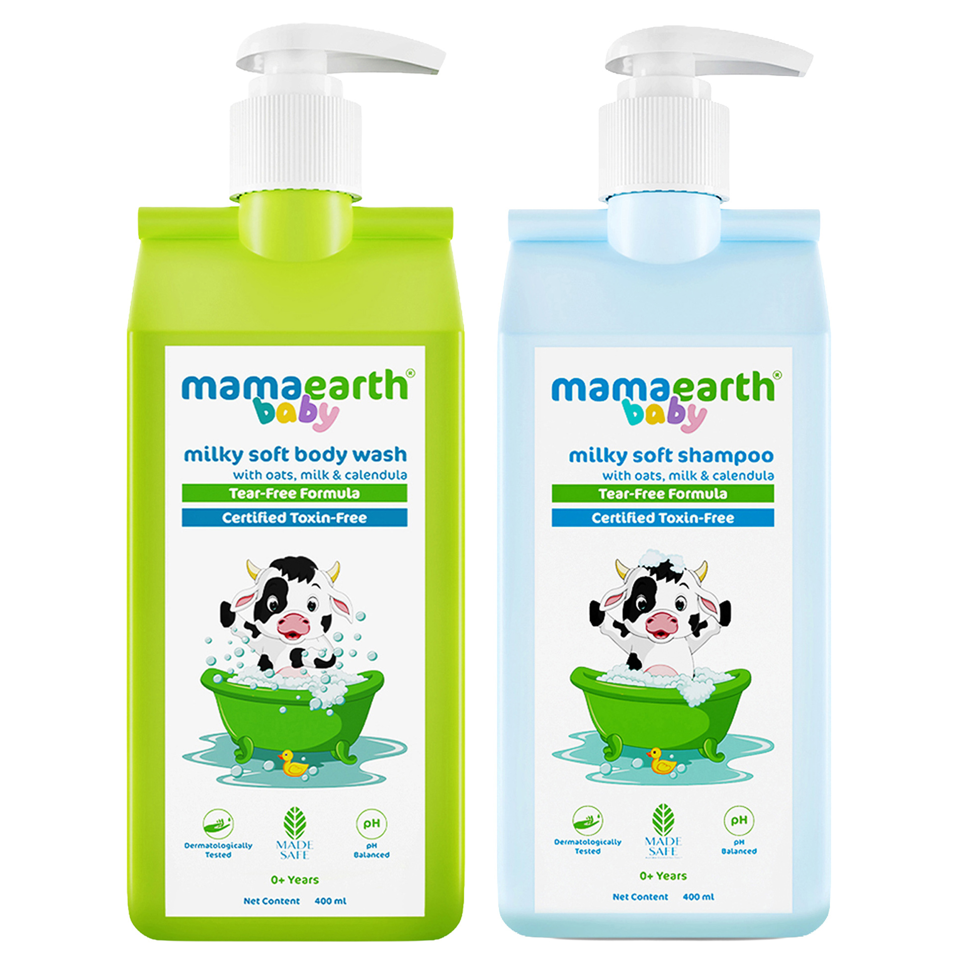 Buy Mama Earth Baby Milky Soft Body Wash & Baby Shampoo - 400 ml each Online at FirstCry.com