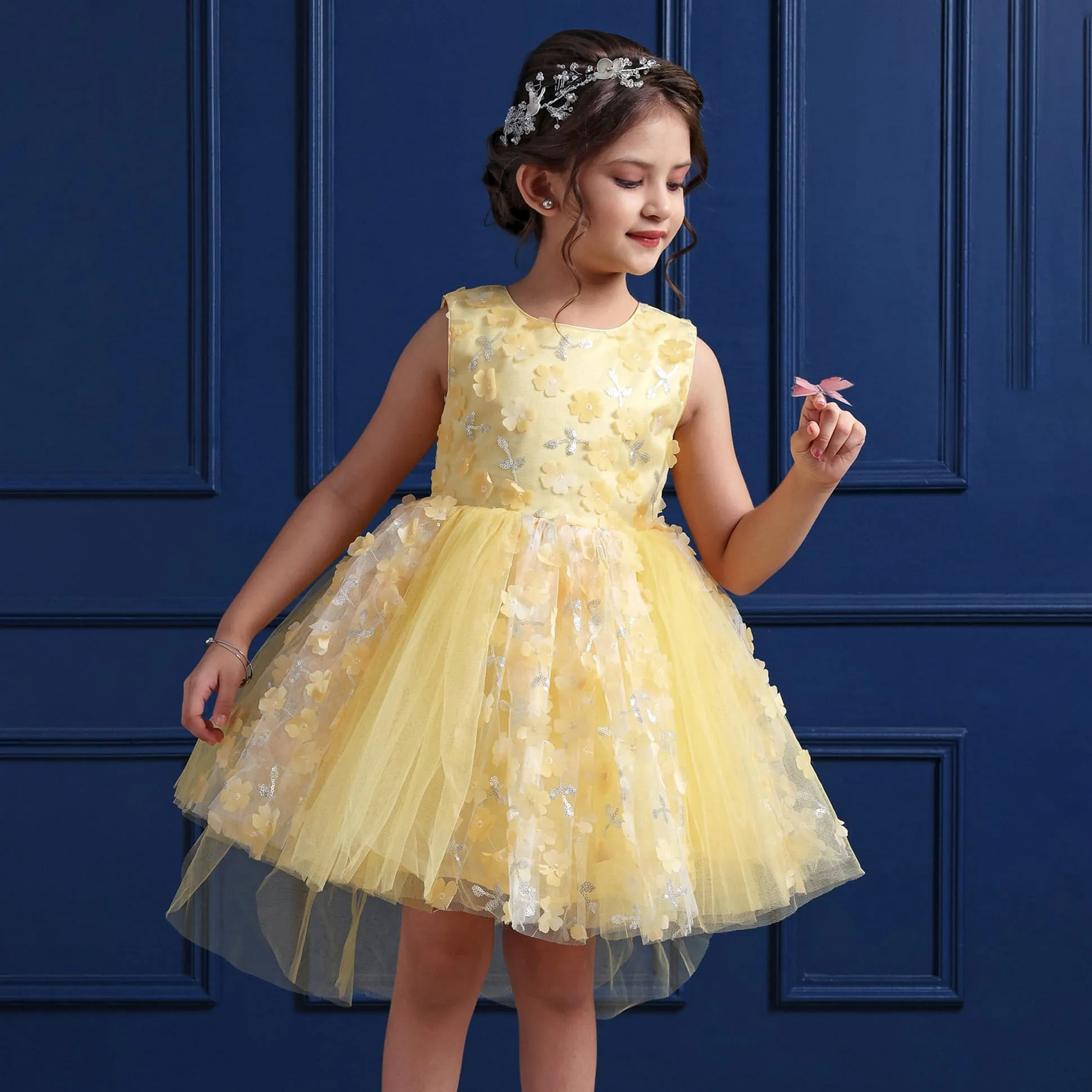 birthday dress for 2 year old baby girl online Frock Yellow 2-4 Years, Yellow, Girls Party Wear Buy Baby Kids Products At Women Church Shoes- BDF733C-Black, holiday shop Dress is also available Color:Seaweed Green