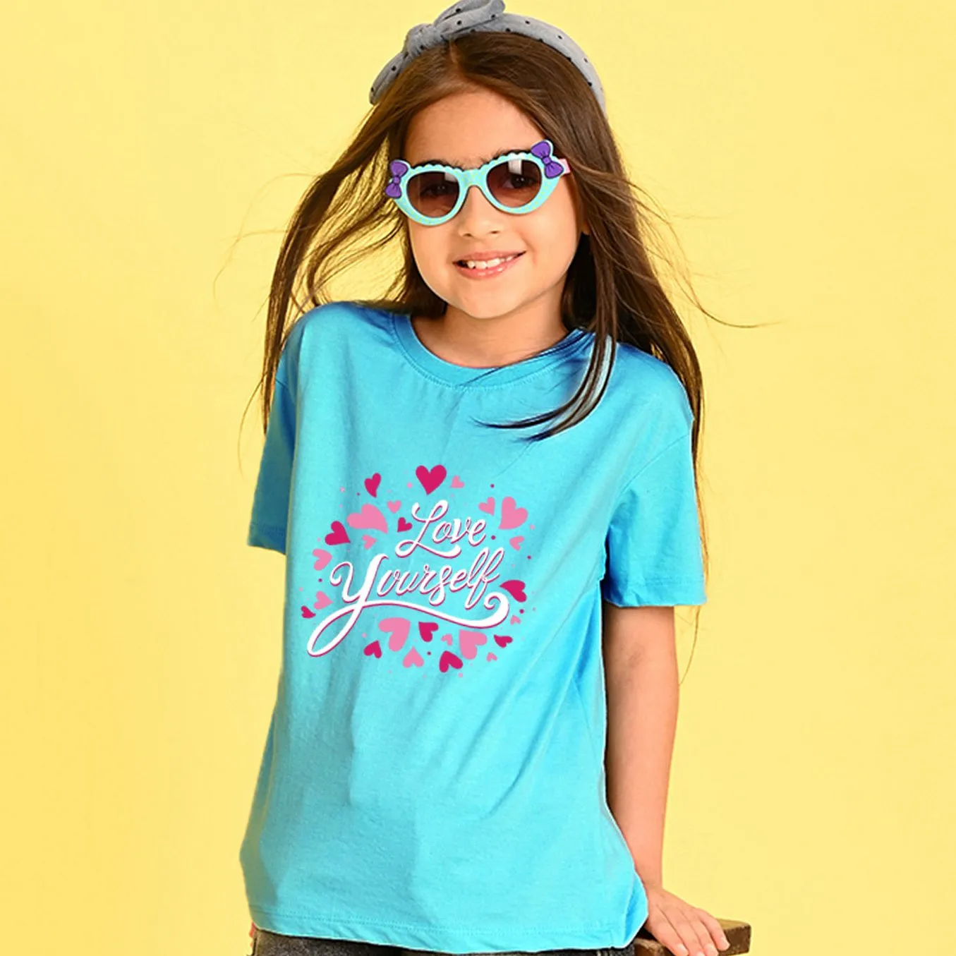 y♡ Buy NUSYL Cotton Half Sleeves Love Yourself Text Printed oversized