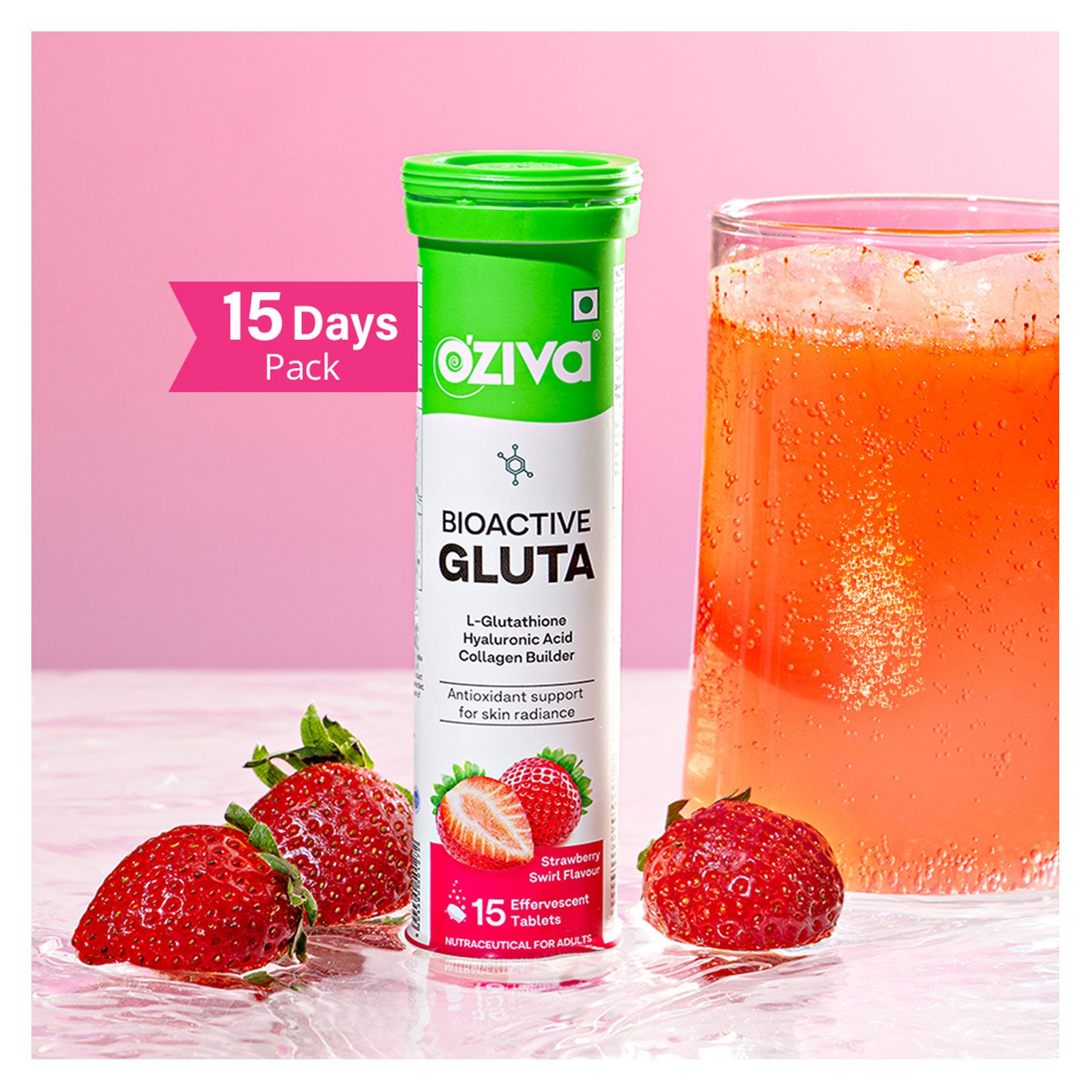 glutathione oziva review OZiva Bioactive Gluta Fizzy ( L-Glutathione, Asthaxanthin) to Reduce  Cellular Damage - Strawberry(15 tablets) Online in India, Buy at Best Price  from FirstCry.com