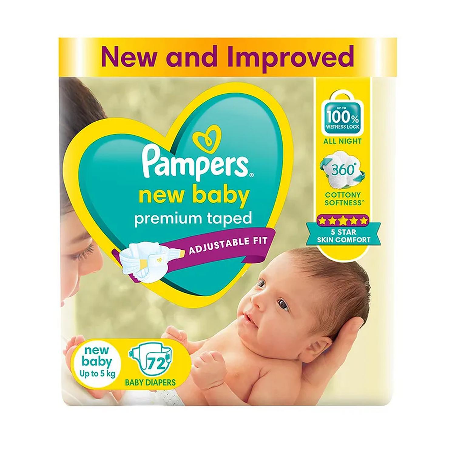 Pampers Active Baby Diapers New Born - 72 Pieces