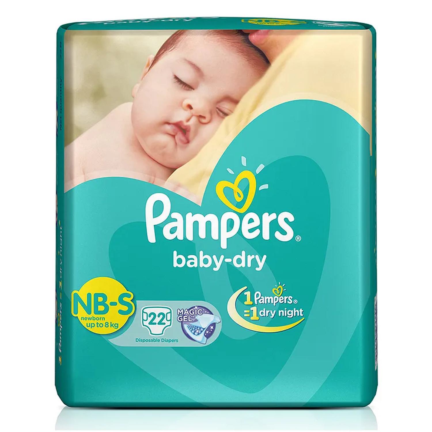 Pampers Baby Dry Diapers New Born To Small – 22 Pieces