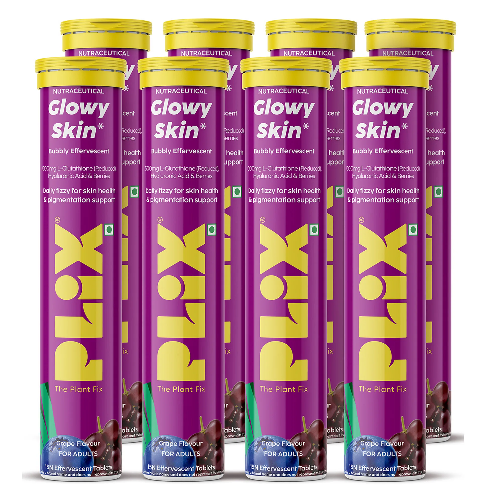 plix glutathione supplement 500mg PLIX Glowy Skin Tablets With 500mg Glutathione & Vitamin C | For Clear &  Youthful Skin| Grape | Pack of 8 | 120 Tablets Online in India, Buy at Best  Price from Firstcry.com
