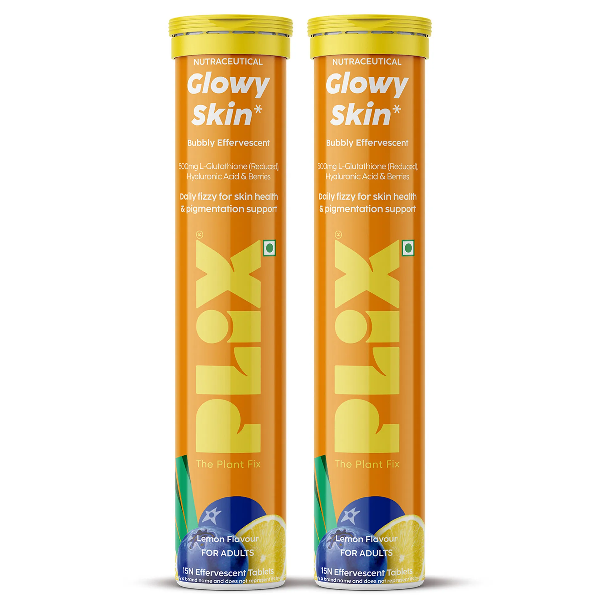 plix glutathione india Glowy Skin Tablets With 500mg & Vitamin C | For Clear & Youthful Skin| Lemon | Pack of 2 Brand_Zooki