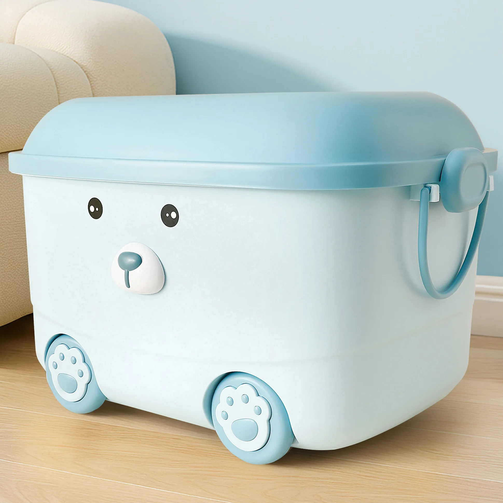 Puppy Themed Large Storage Box with Wheels And Handle Blue Online