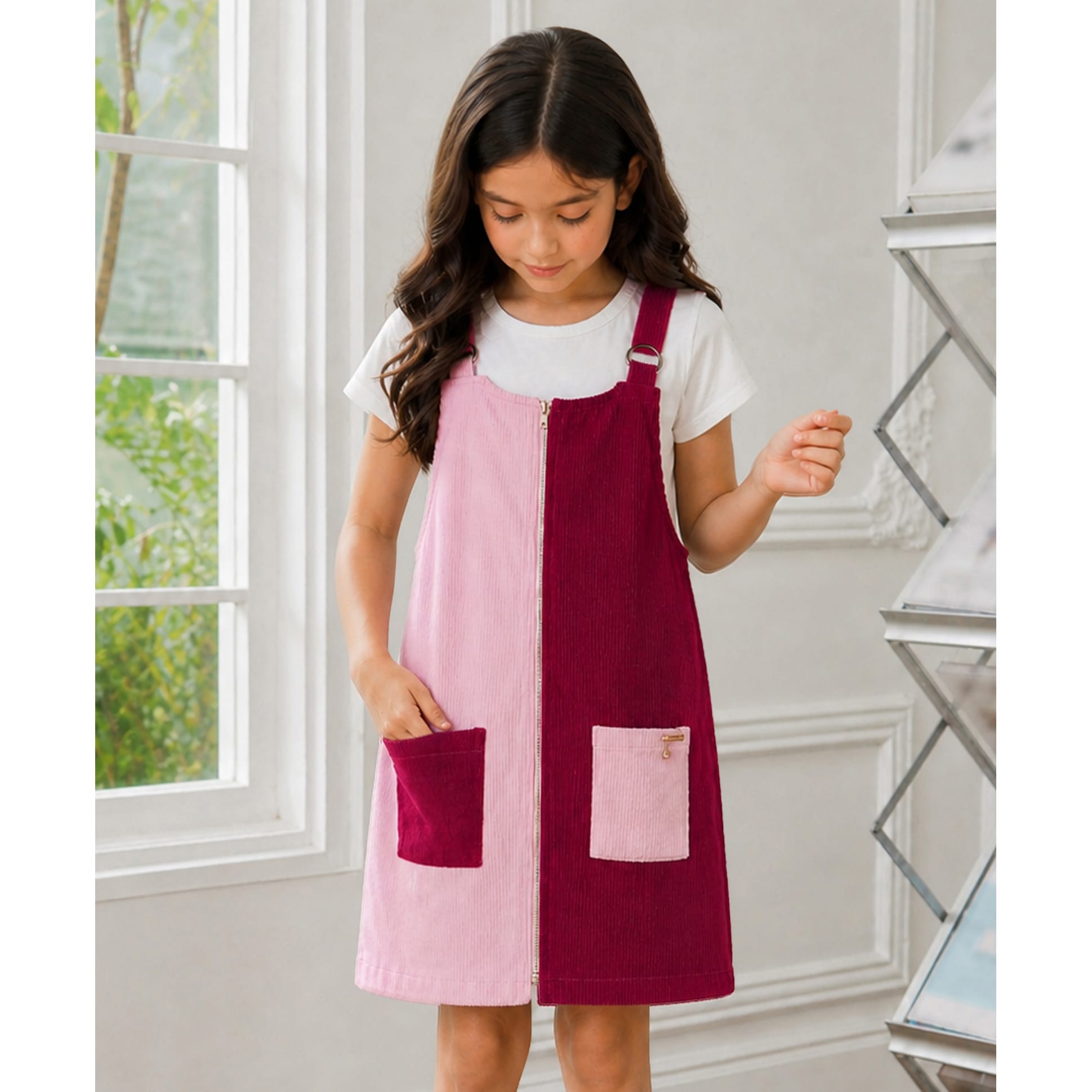purple dungaree dress Buy Women Dungaree Dress | Purple Midi Pinafore Dress with White Inner Top