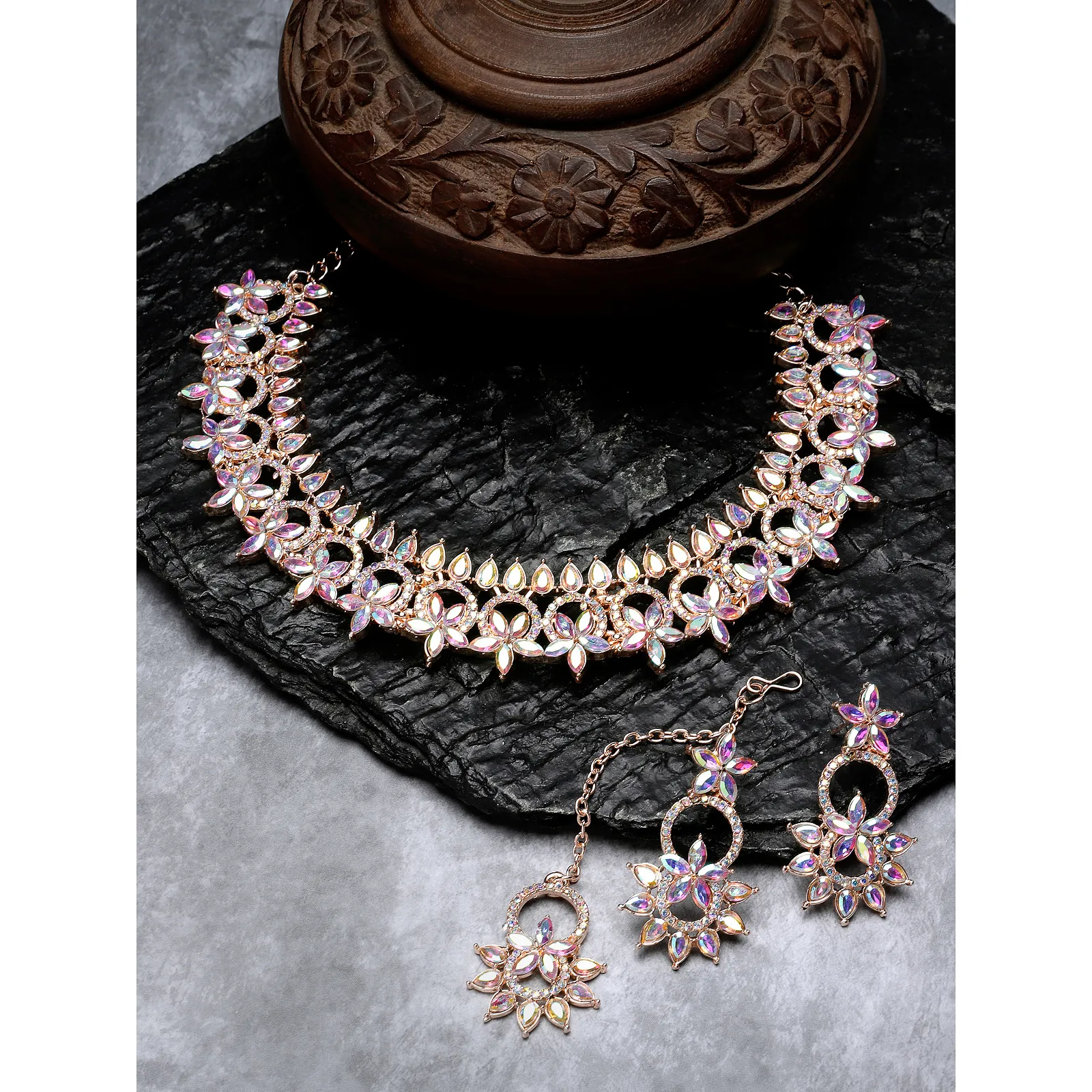 Sukkhi floral AD choker jewellery set