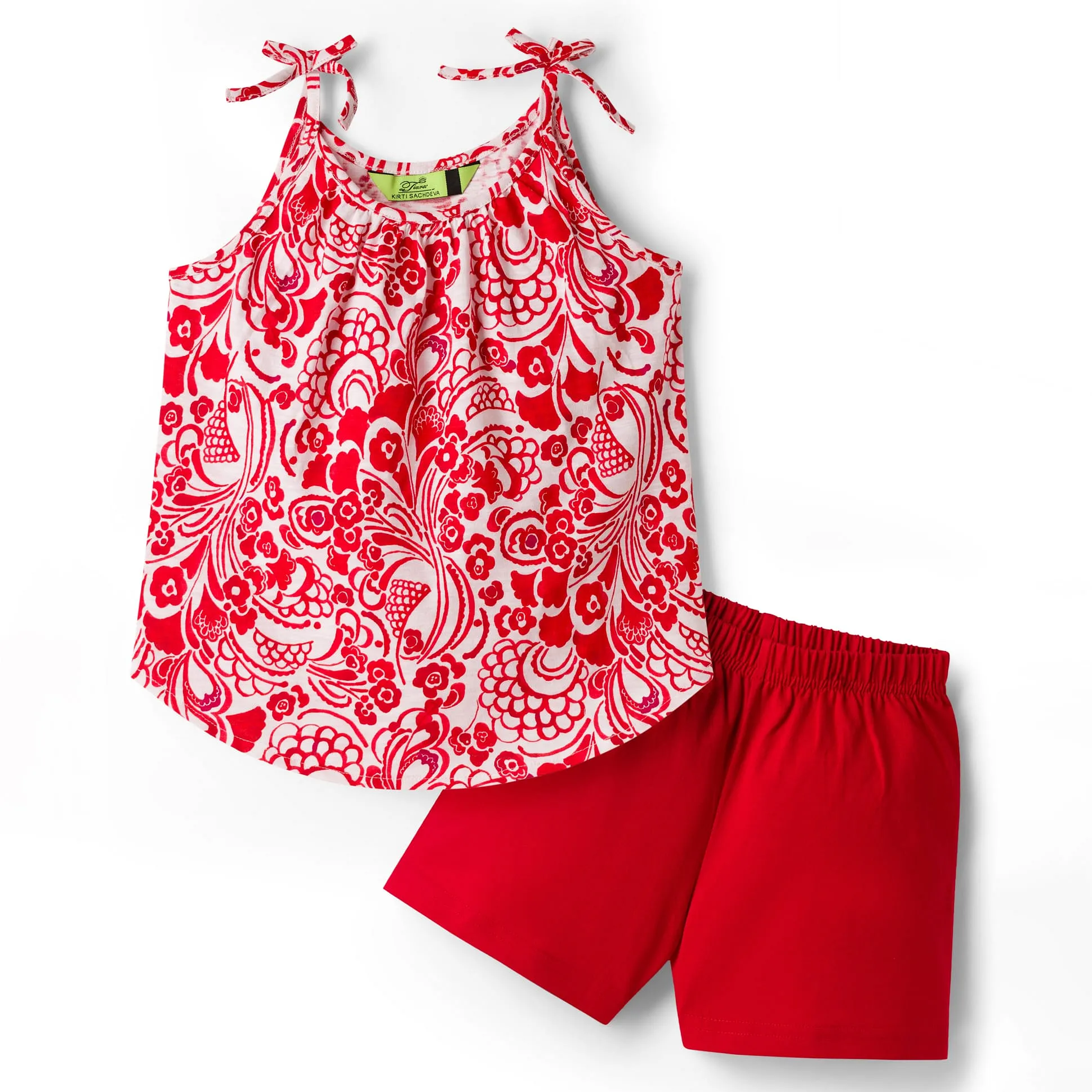 Buy Tiara Cotton Jersey Knit Sleeveless Floral Printed Top With