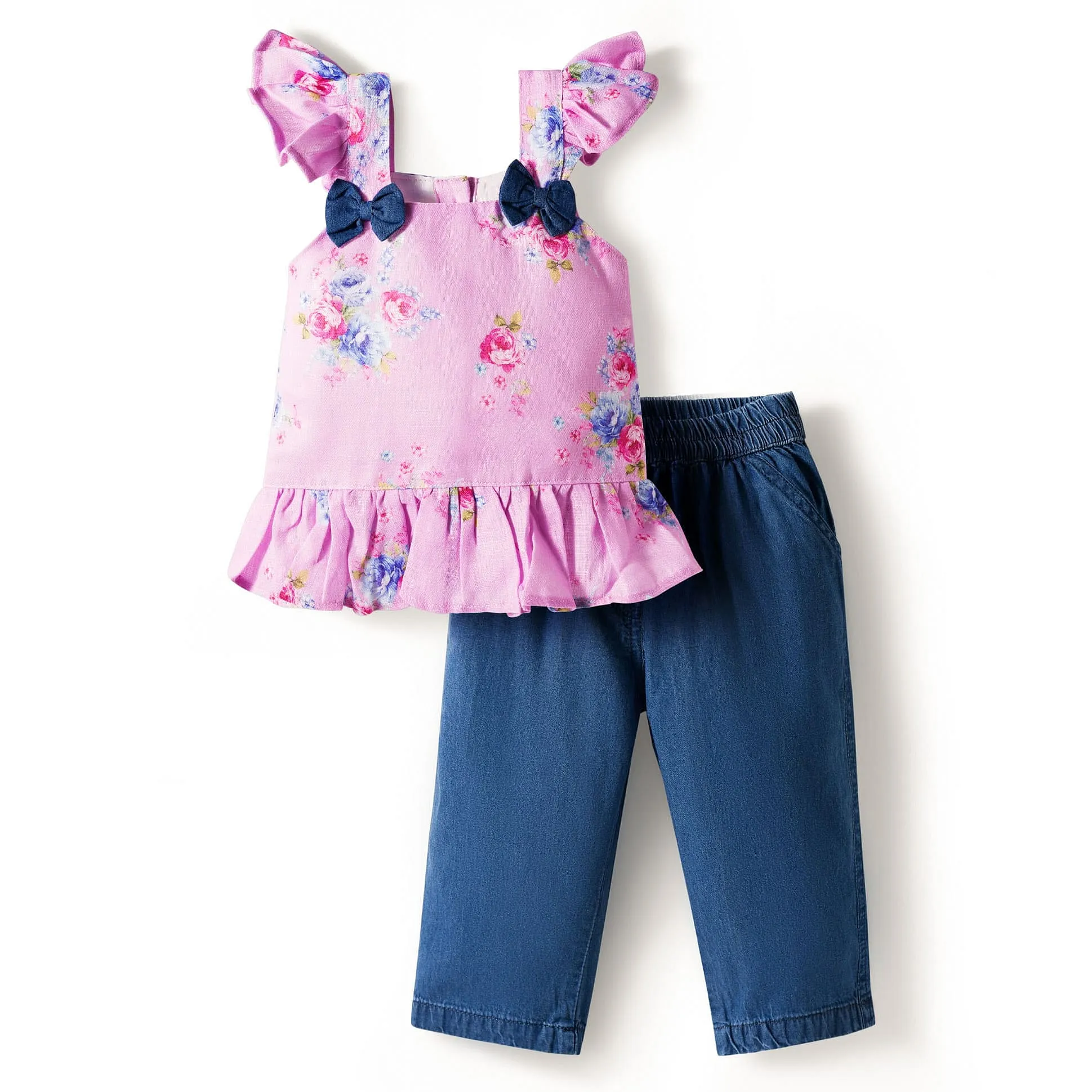 Buy Twetoons Woven Sleeveless Floral Printed Top & Capri Set with