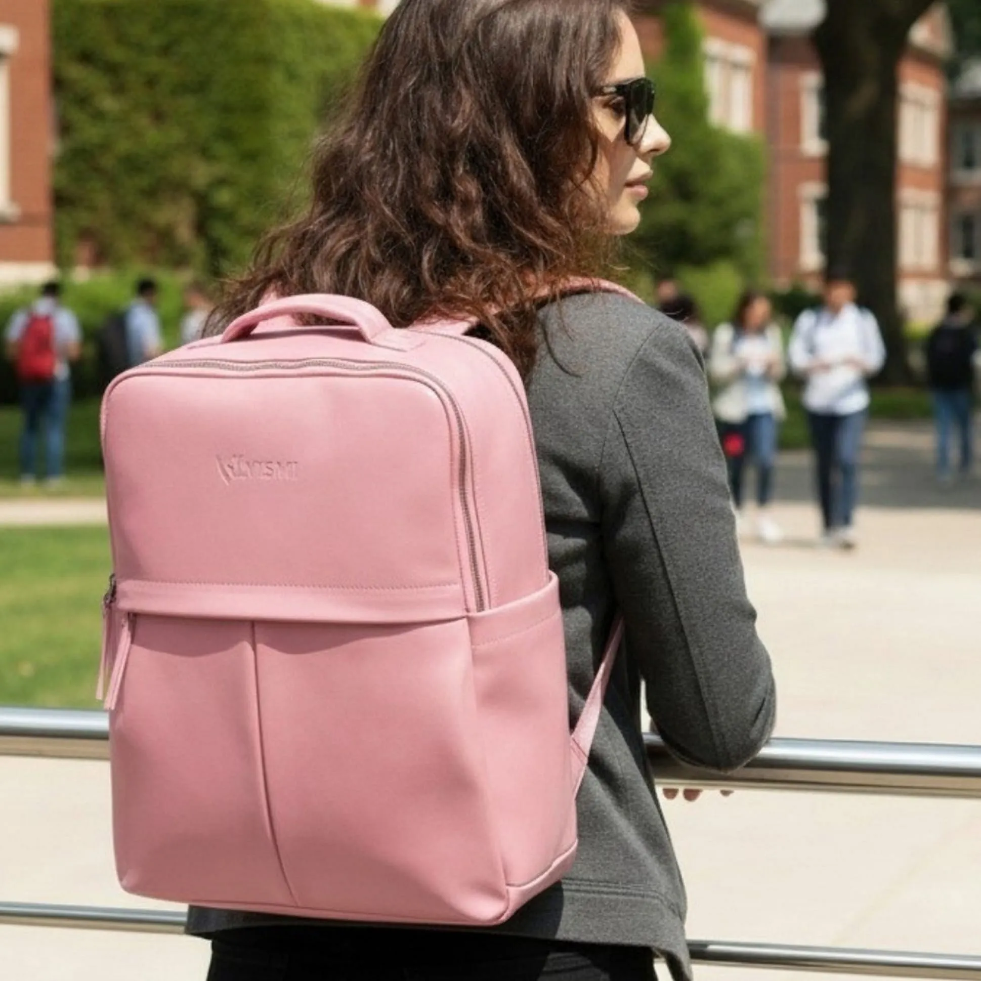 VISMIINTREND 17 Inch Laptop Backpack PU Vegan Leather with Trolley Sleeve &  Water Resistant Bag Pink Online in India, Buy at Best Price from  Firstcry.com - 20903323