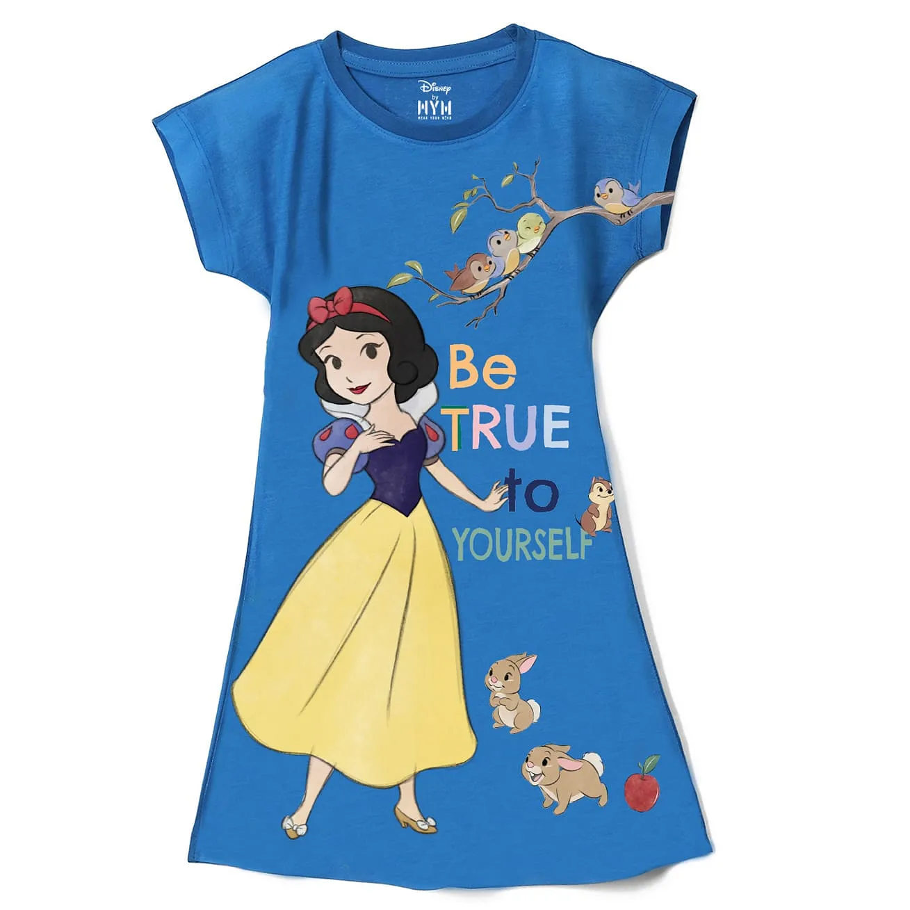 Buy Wear Your Mind Cotton Knit Disney Princess Featuring Half Sleeves Snow  White Character Printed Dress - Royal Blue for Girls (2undefined3undefined)  Online in India, Shop at FirstCry.com - 22341265
