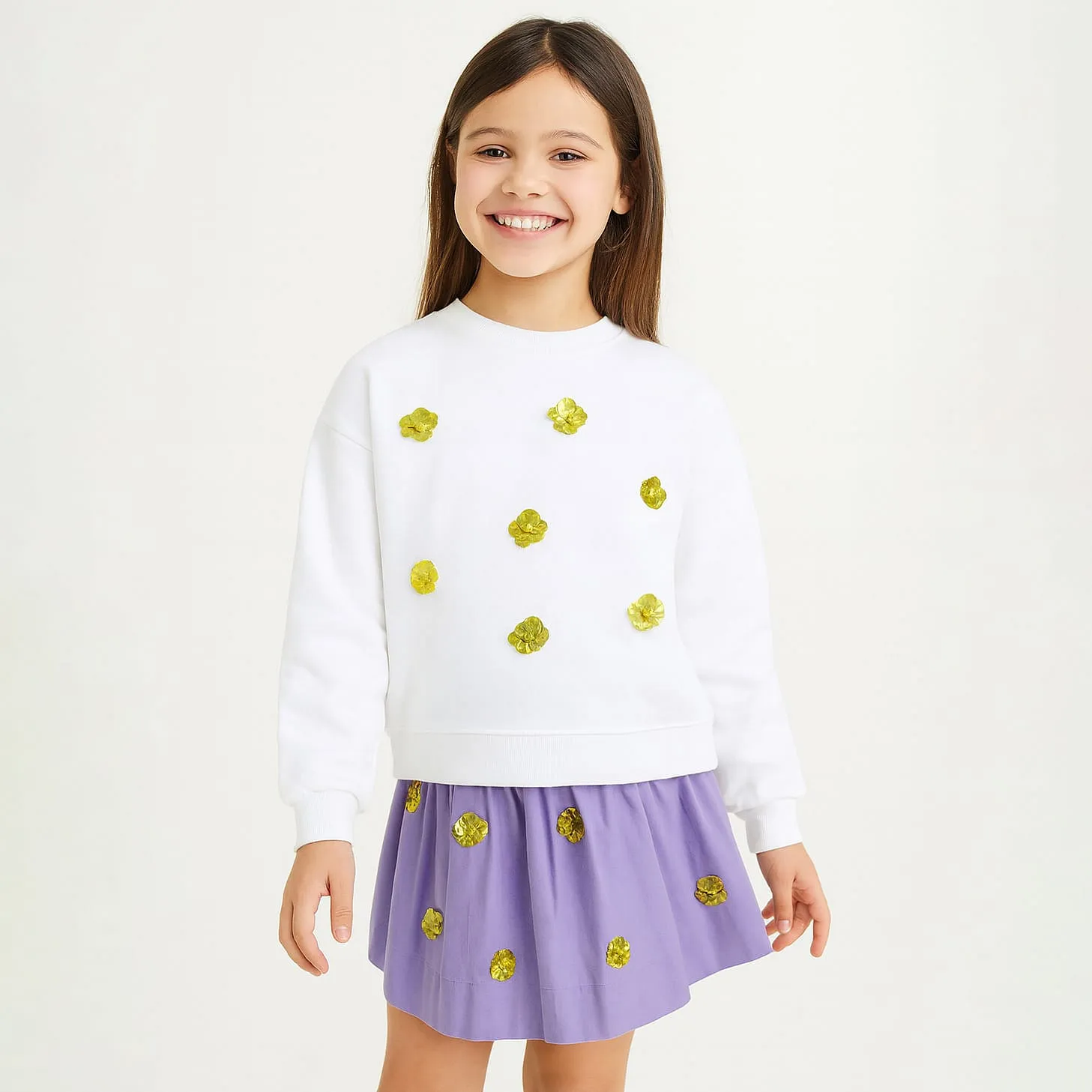 Buy ZIP ZAP ZOOP Cotton Knit Full Sleeves Floral Applique Detailed