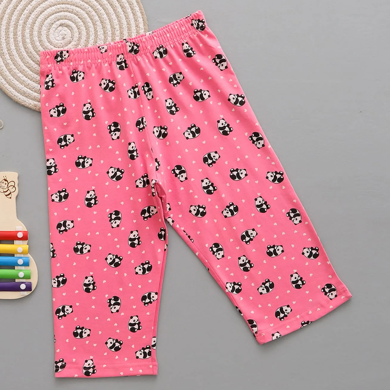 Buy zuniors SSC Cotton Knit Panda Printed Capris - Coral Pink for
