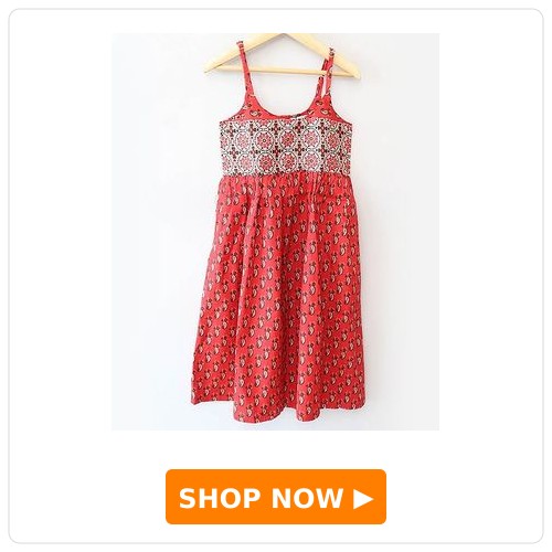 Qvink Cotton Sleeveless Paisleys Printed Dress Qvink Cotton Sleeveless Paisleys Printed Dress - Red