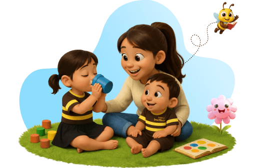 Children playing and learning